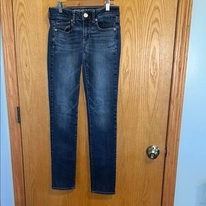 American Eagle Skinny Blue Jeans‎ no distressing size 2